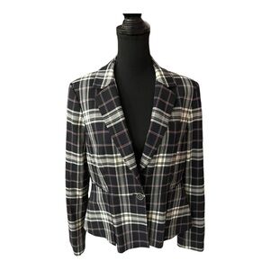 Tommy Hilfiger Plaid One Button Blazer Size 8